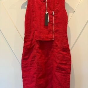 Elegant Red Sleeveless Dress